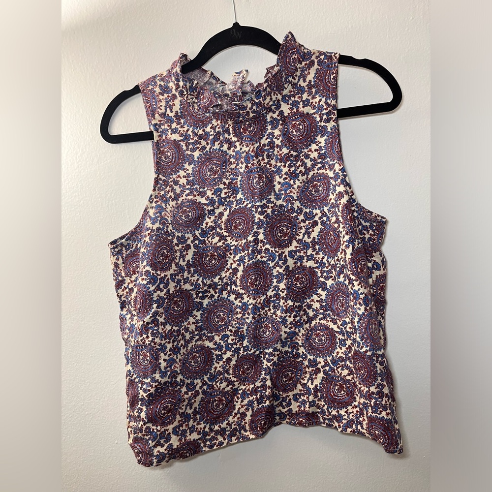 J.Crew Women’s 100% Linen Fleur Top In Floral size Small